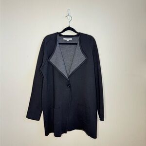 Catherine Malandrino Black and Grey Open Front Cardigan Size XL